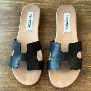 Steve Madden - Black Sandals -Slides - Size 5.5